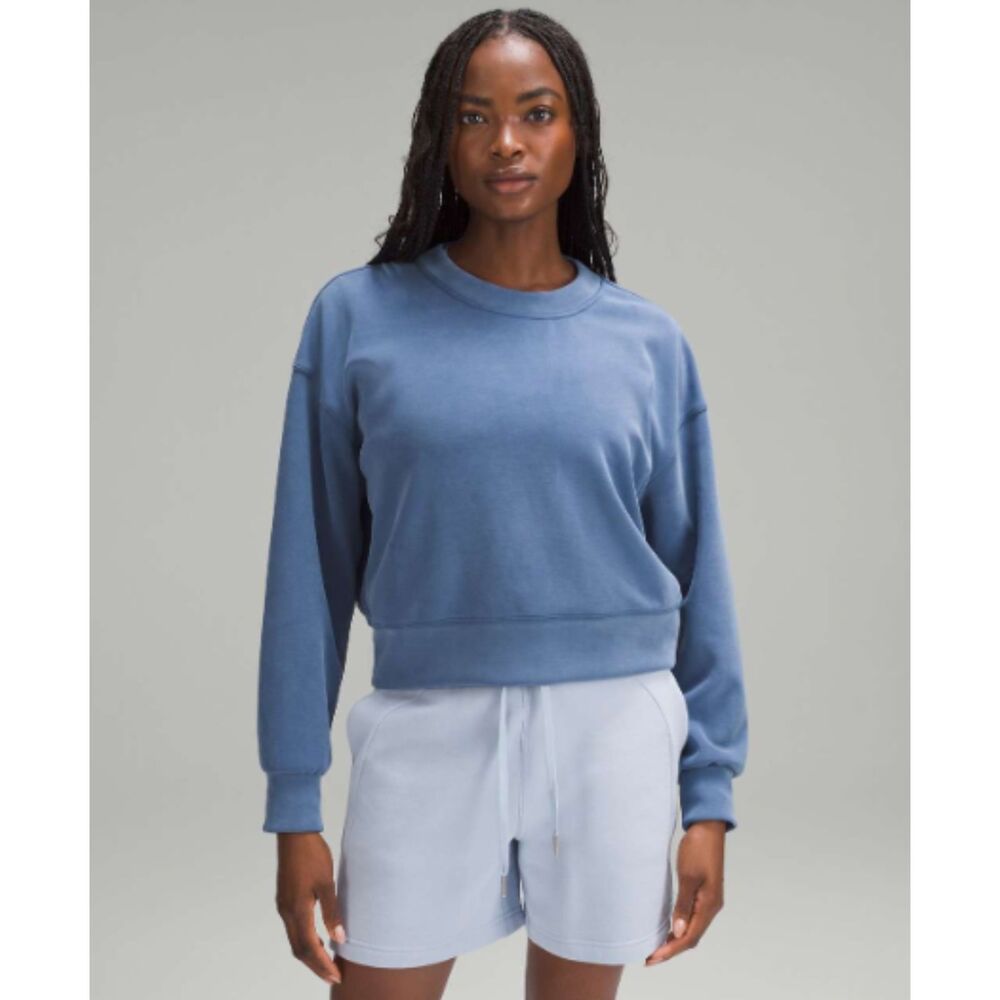 Lululemon Perfectly Oversized Cropped Crew Softstreme Pitch Blue 4